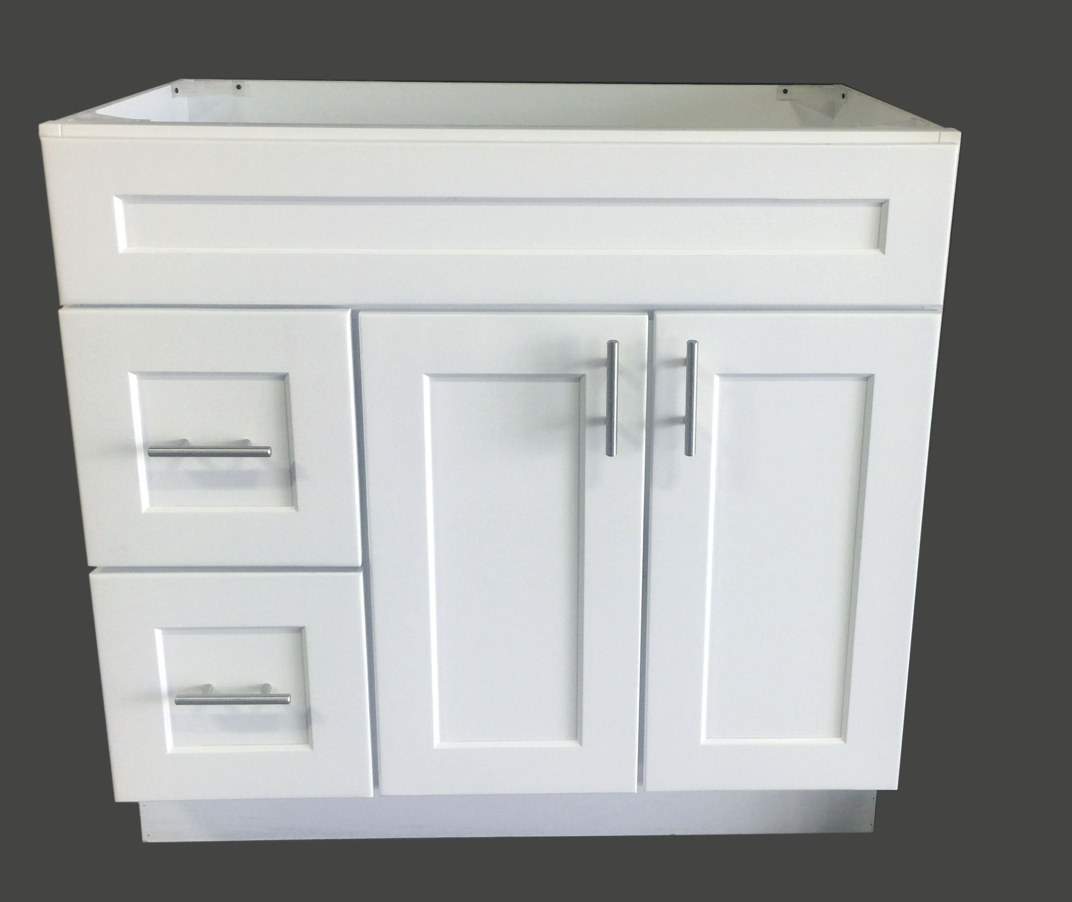 Niturra 36 " White Shaker Bathroom Vanity Base Cabinet With Drawers ...